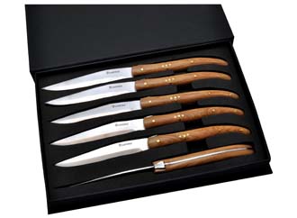 cadeaux affaires - Coffret de 6 couteaux publicitaires Laguiole personnalisable de table 'Dimanche'