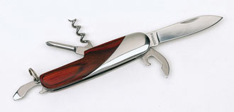 couteau de poche publicitaire en bois - tir bouchon publicitaire