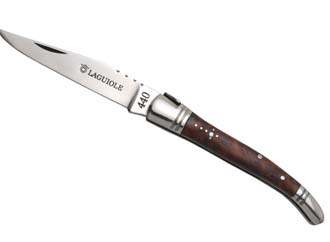 couteau publicitaire Laguiole personnalisable, 11 cm, thuya - tir bouchon publicitaire
