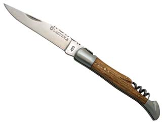 couteau publicitaire Laguiole personnalisable, 12 cm, frêne, tire-bouchon - tir bouchon publicitaire