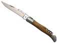 marron - couteau publicitaire Laguiole personnalisable, 12 cm, frêne, tire-bouchon